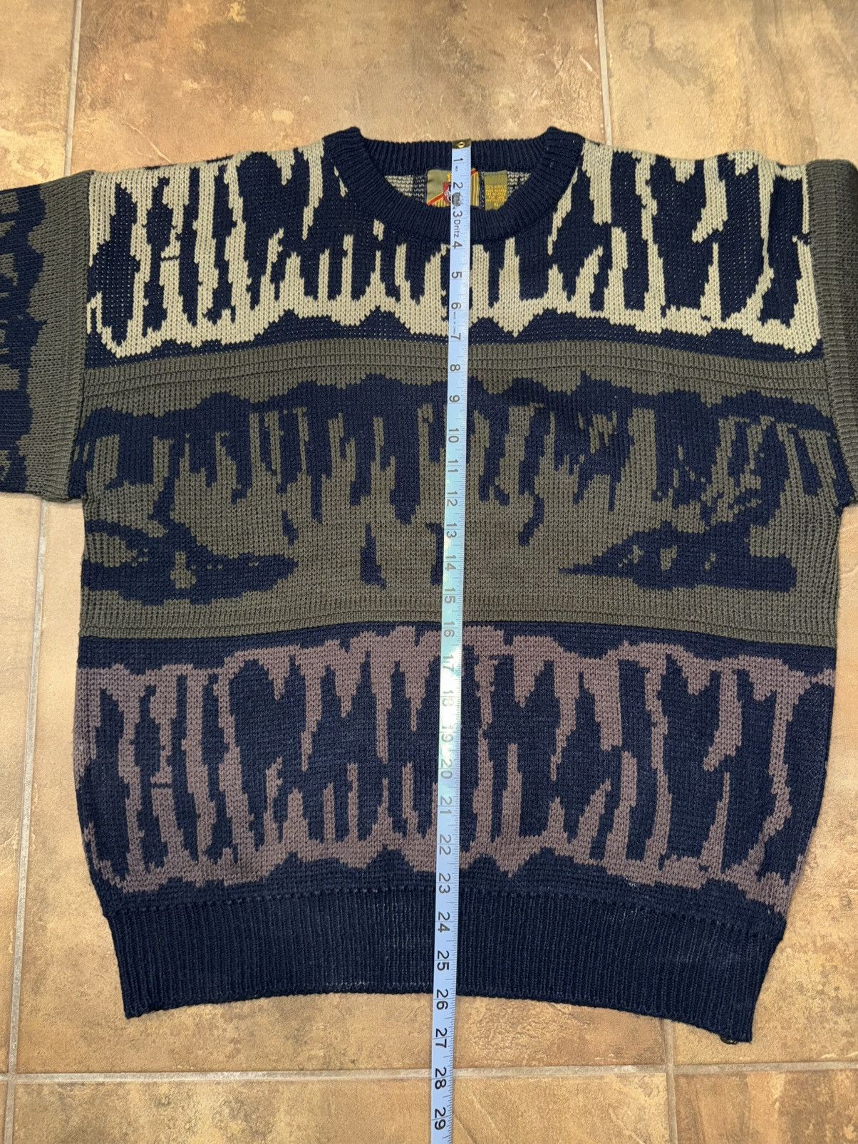 Vintage Retro 90s multi-coloured knitted sweater Size US XL / EU 56 / 4 - 4 Thumbnail