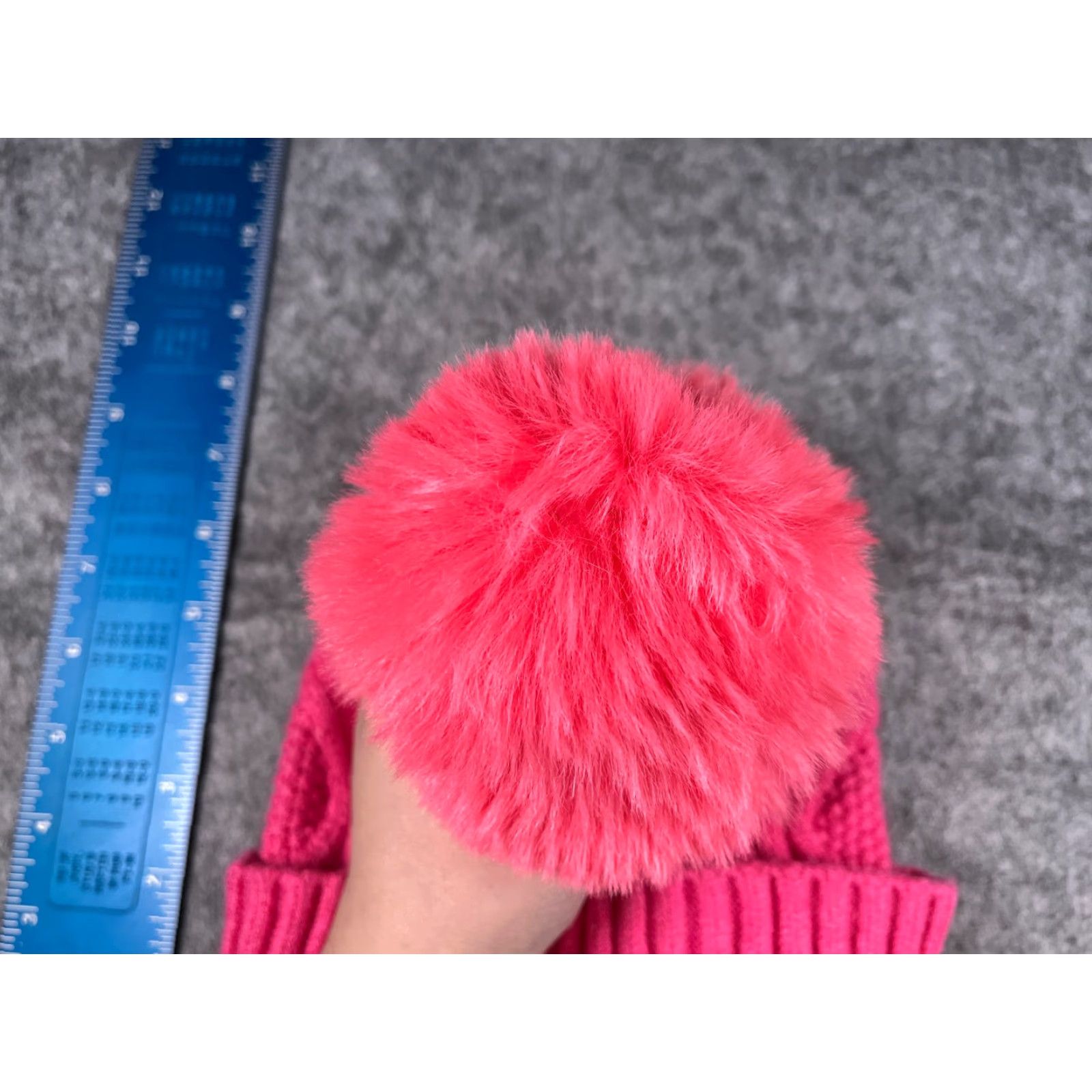 Vintage West Loop Beanie Women One Size Pink Knit Rayon Blend Stretch Ski Pom Size ONE SIZE - 3 Thumbnail