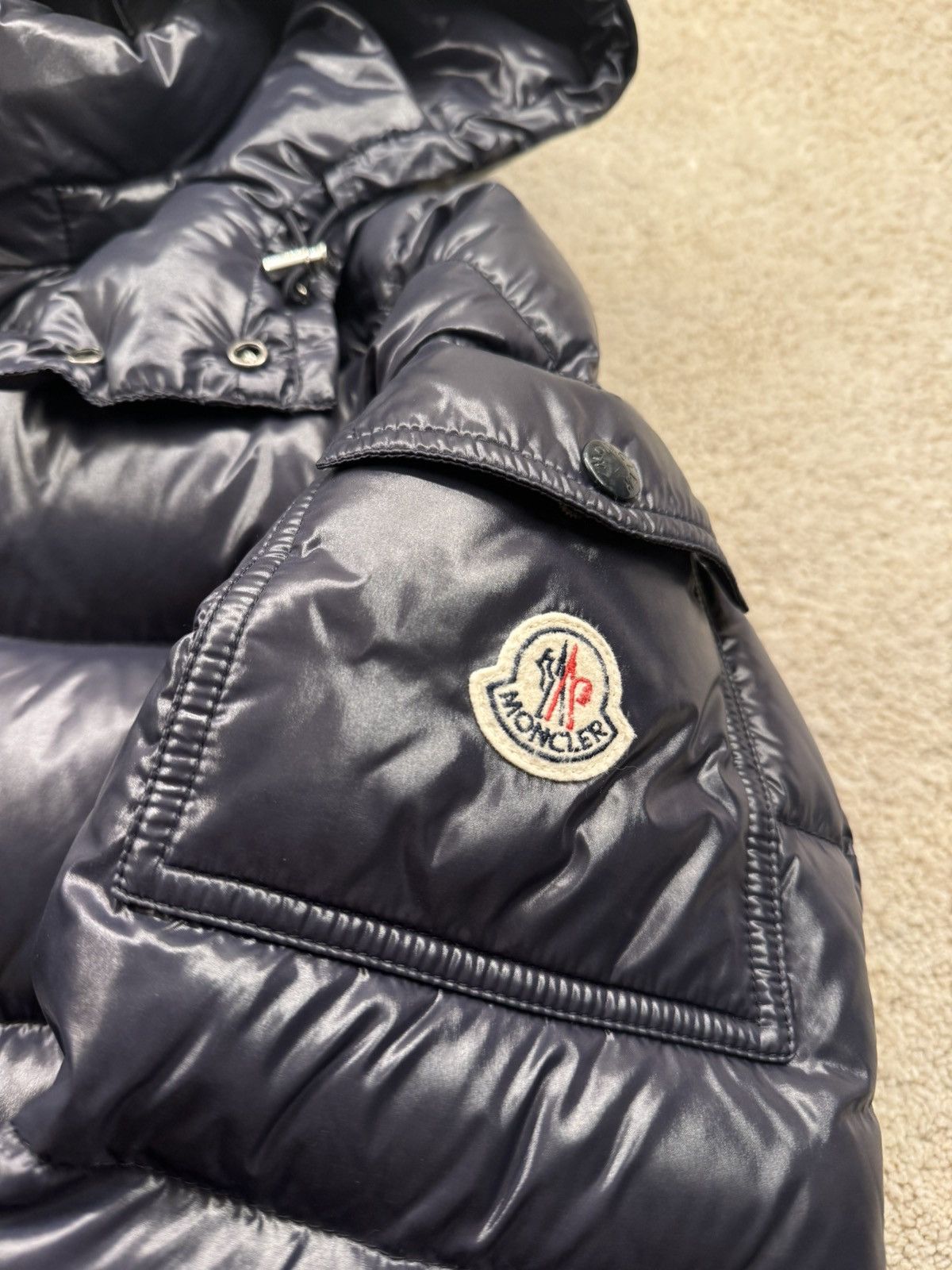 Moncler 🔵 Moncler Navy Maya Hooded Down Jacket (Size 1) Size US S / EU 44-46 / 1 - 2 Thumbnail
