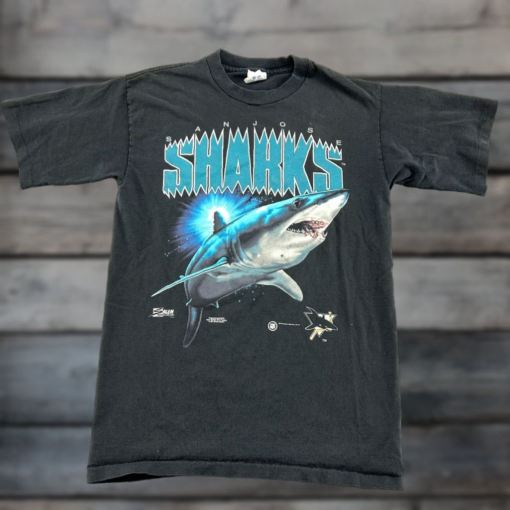 Salem Sportswear VINTAGE San Jose Sharks Shirt Mens M Black Cotton Salem Sportswear 90s Size US M / EU 48-50 / 2 - 1 Thumbnail