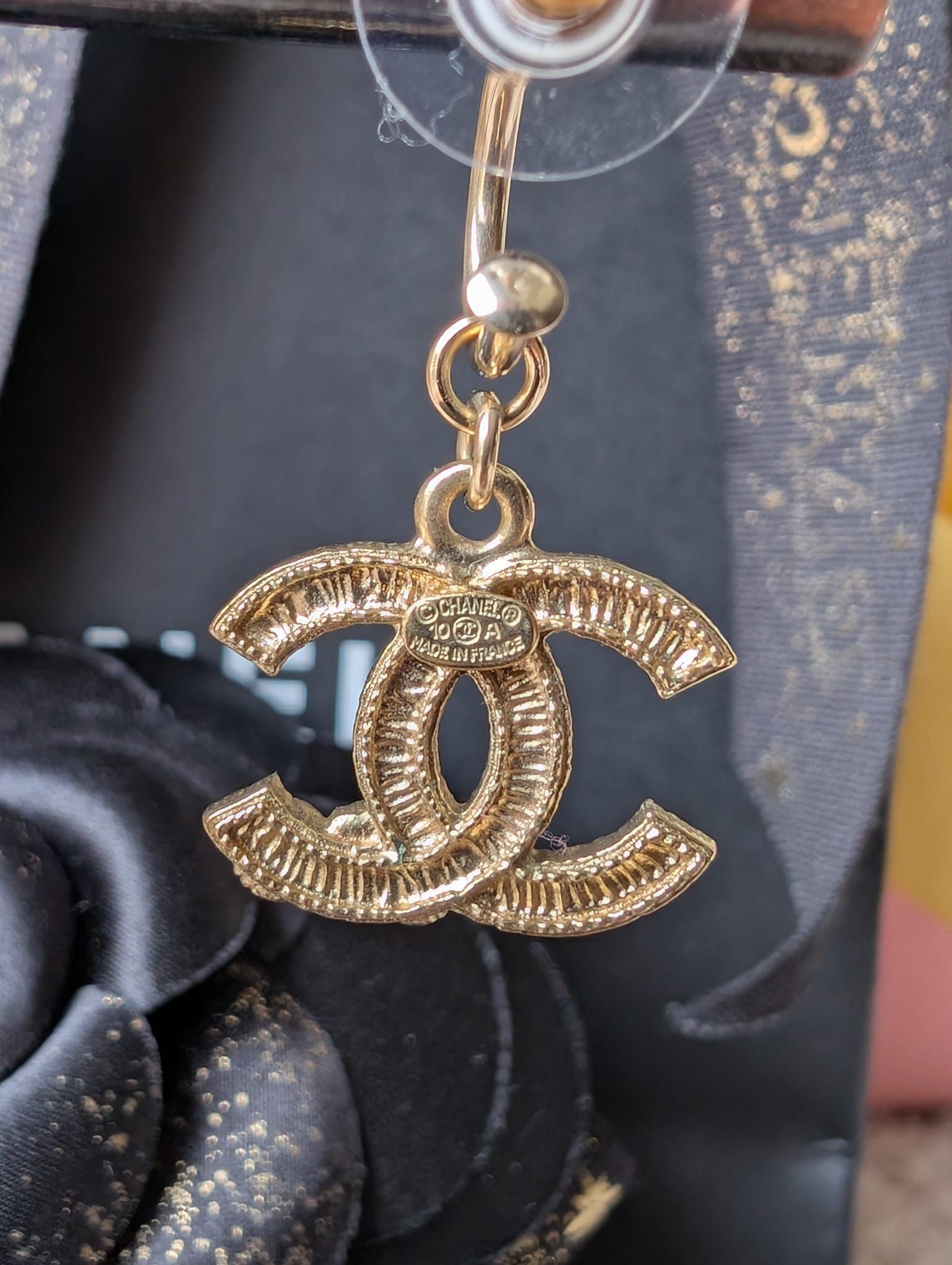 Chanel Chanel CC 10A GHW Crystal Dangling CoCoMarkEarrings Box Size ONE SIZE - 7 Thumbnail