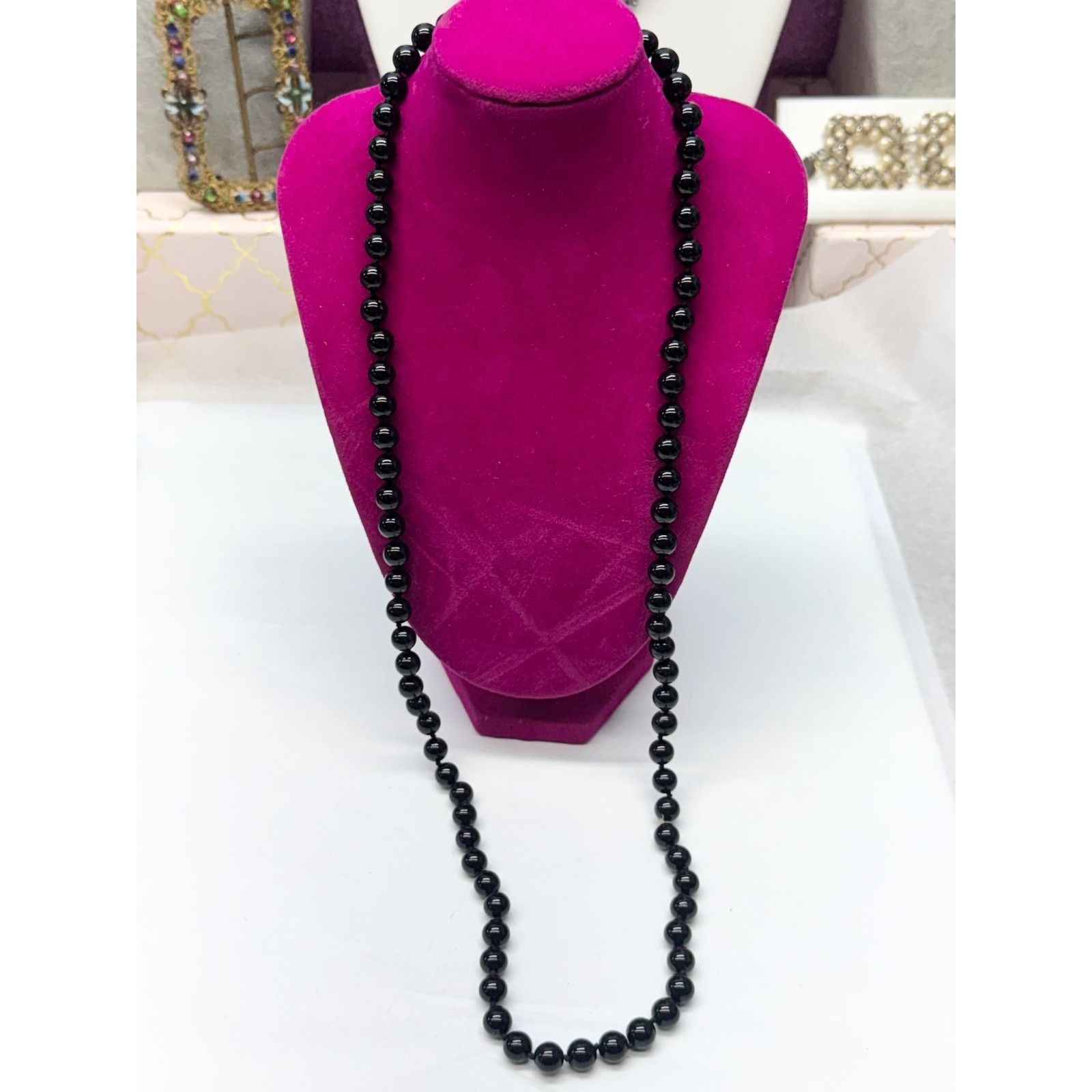 Vintage Vintage black glass beaded necklace Size ONE SIZE - 3 Thumbnail