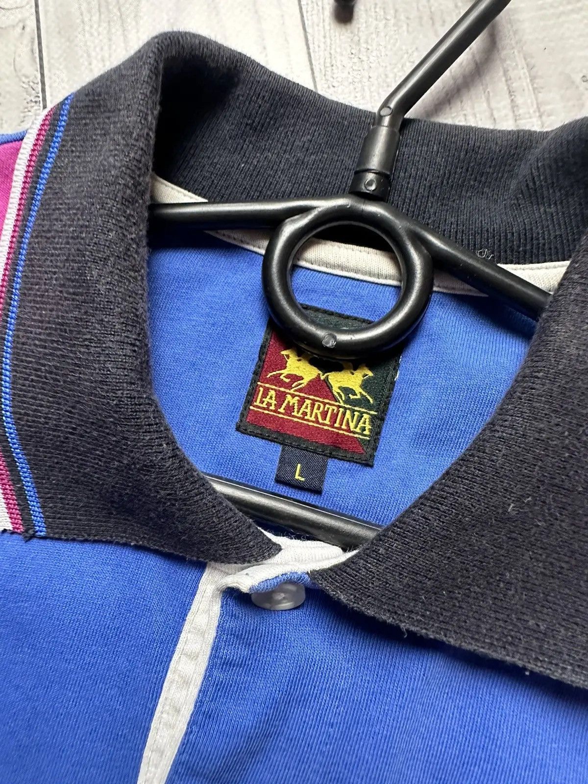 La Martina Vintage polo La Martina New Zealand blue big logo number L Size US L / EU 52-54 / 3 - 5 Thumbnail