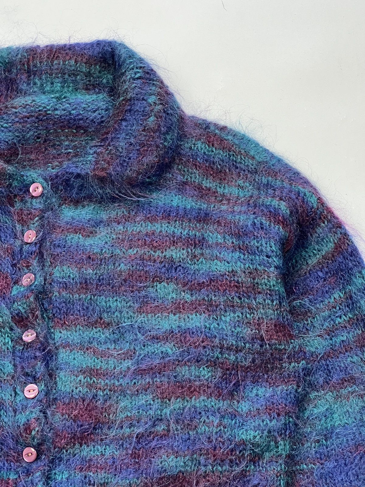 Japanese Brand Blue mohair boxy cardigan Size US S / EU 44-46 / 1 - 2 Thumbnail
