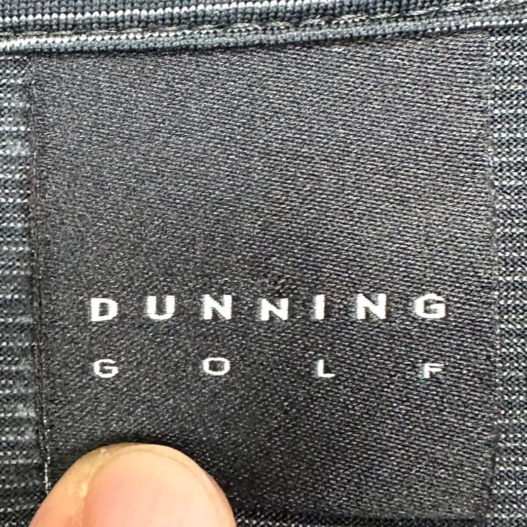 Vintage Dunning Golf Polo Shirt Mens Medium Dark Grey Striped Athletic Stretch Short Sleeve Golf Rugby Polo Shirt Size US M / EU 48-50 / 2 - 4 Thumbnail
