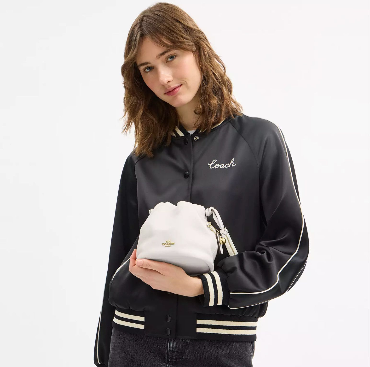 Coach Faye Mini Drawstring Bag With Ruching CDB67 Size ONE SIZE - 5 Thumbnail