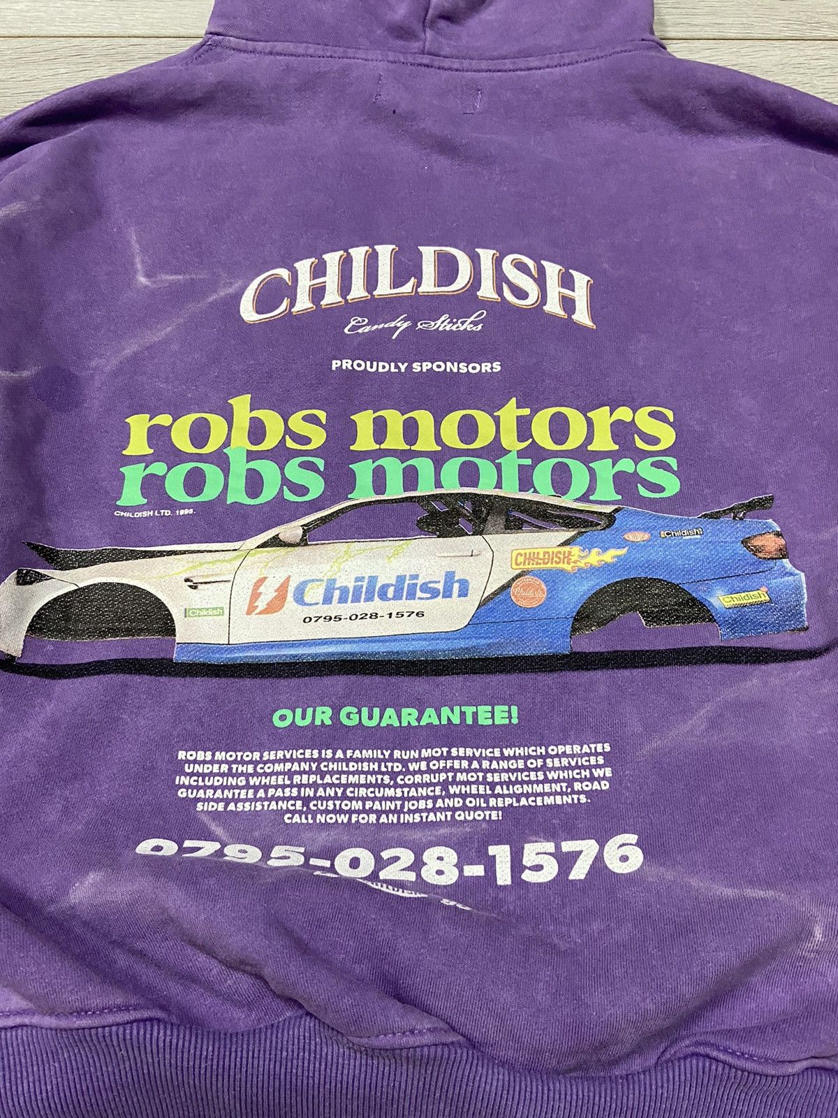 Vintage Childish Robs Motors car 90s Purple Hoodie Big Logo Racing Size US S / EU 44-46 / 1 - 9 Thumbnail