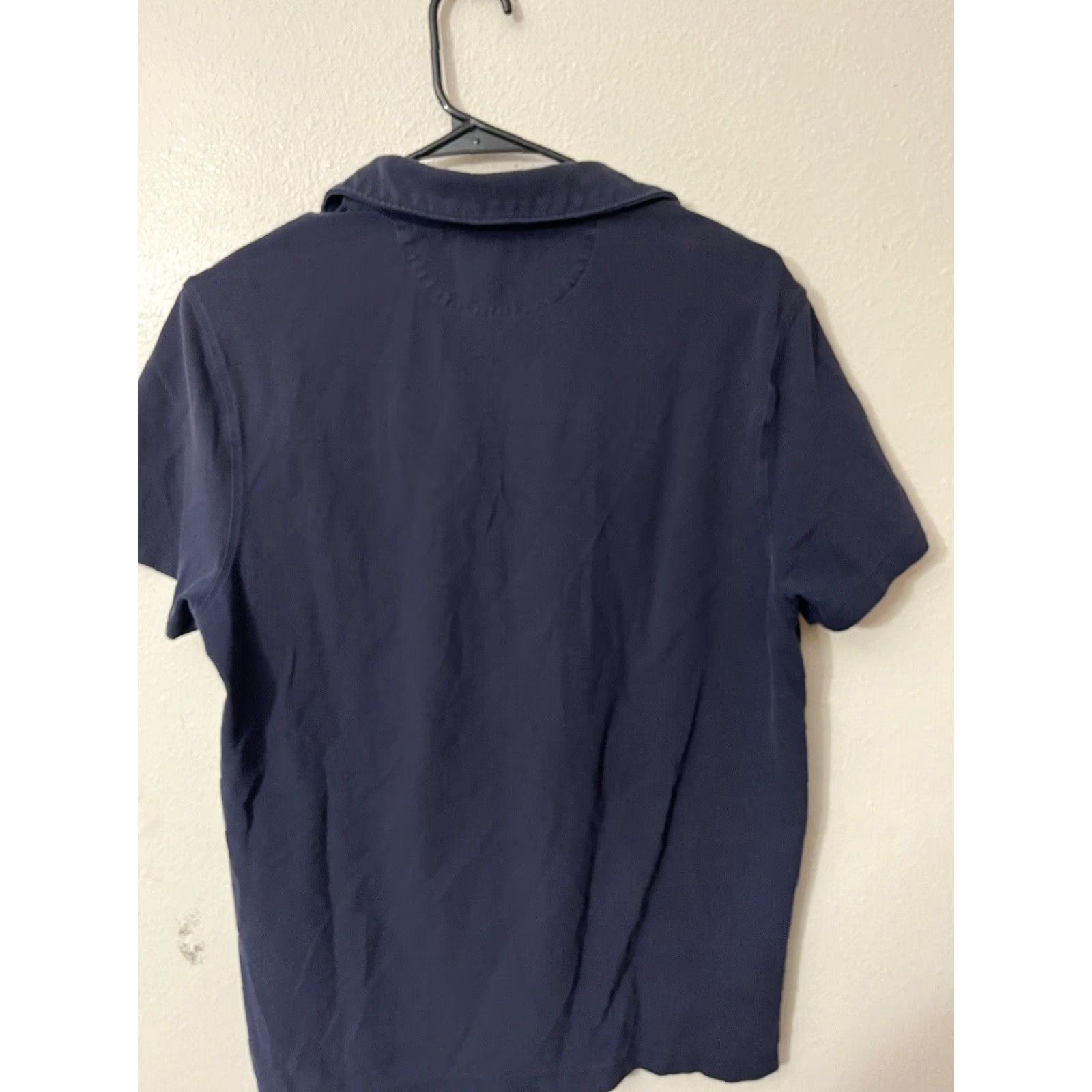 Banana Republic Banana Republic Polo Shirt Mens Medium Navy Blue Herringbone Stretch Slim Fit Short Sleeve Size US M / EU 48-50 / 2 - 2 Thumbnail