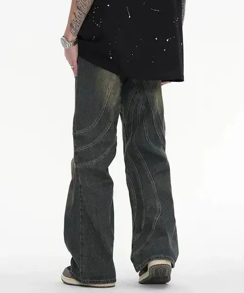 Jean VIBE Y2K Dirty Grunge Hip Hop Baggy Jeans Size US 34 / EU 50 - 4 Thumbnail