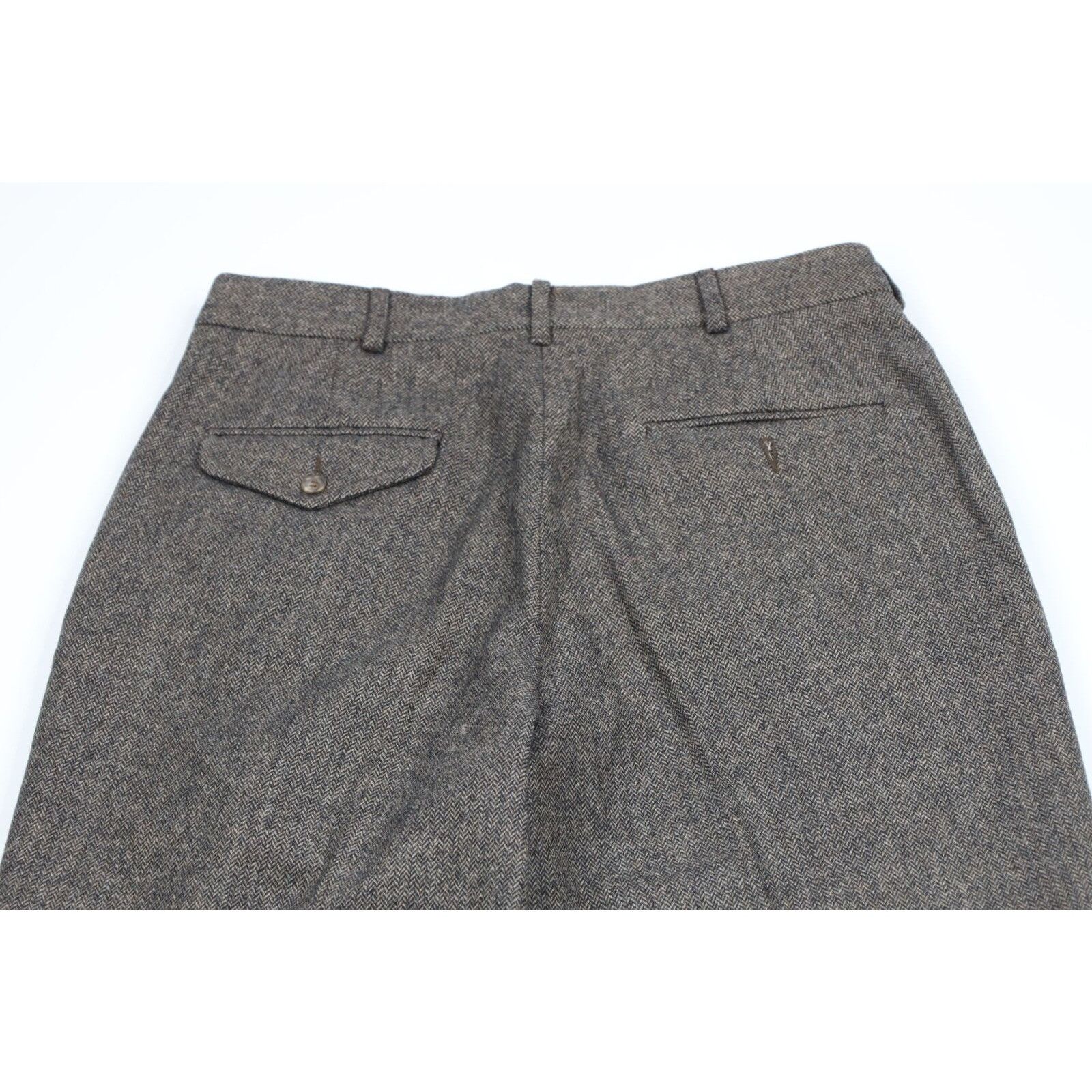 Ralph Lauren × Vintage Vintage 80s Ralph Lauren Unhemmed Wool Herringbone Pants Size US 30 / EU 46 - 11 Thumbnail