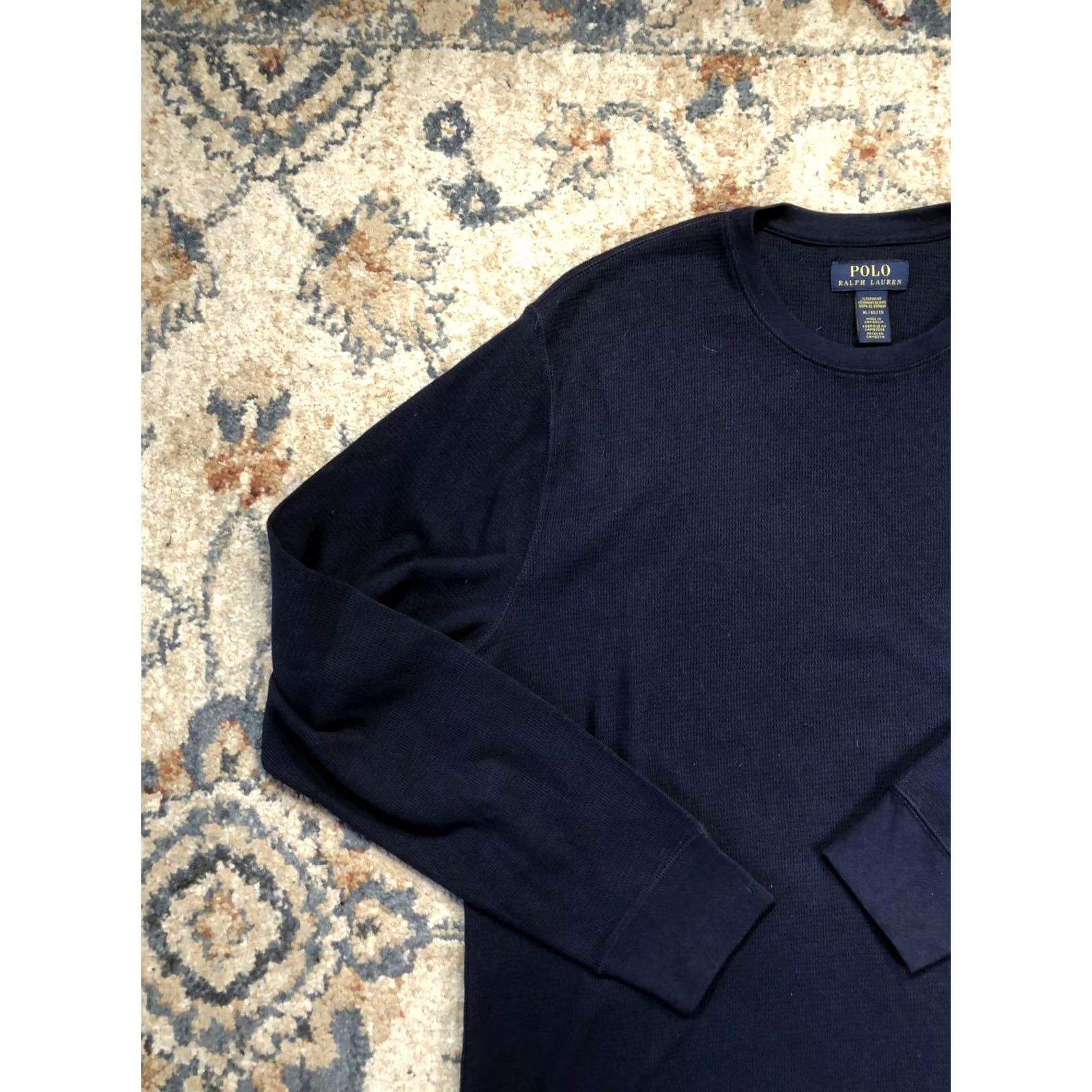 Polo Ralph Lauren Polo Ralph Lauren Sleepwear Shirt Mens XL Blue Waffle Polo Bear Long Sleeve Top Size US XL / EU 56 / 4 - 3 Thumbnail
