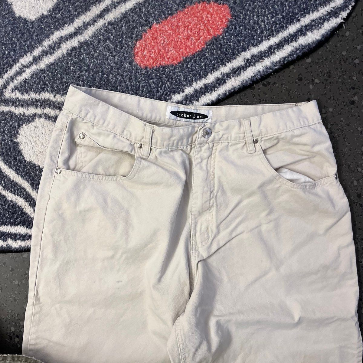 Anchor Blue Anchor Blue Cream Jeans Size 35 Y2K Wide Leg Size US 35 - 4 Thumbnail