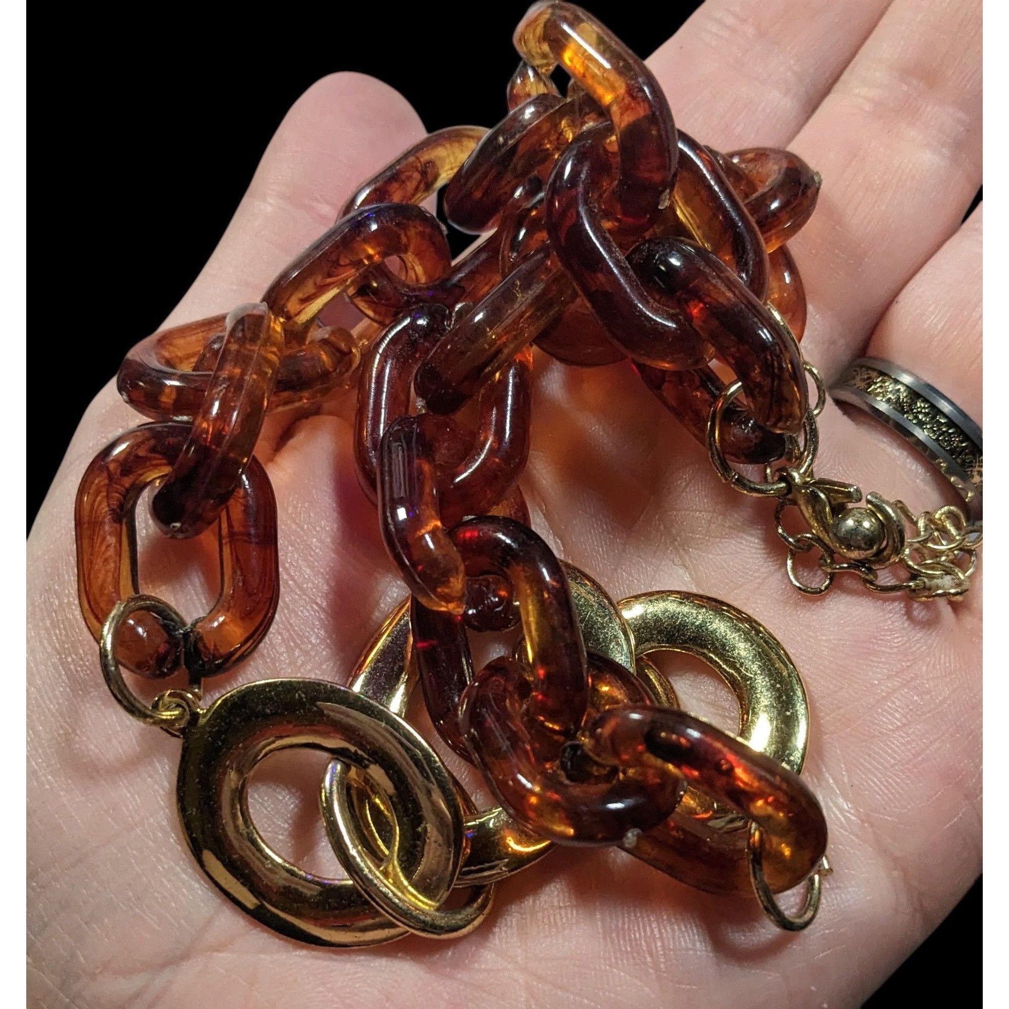 Other 90s Style Tortoise And Gold Tone Chunky Link Necklace Size ONE SIZE - 3 Thumbnail
