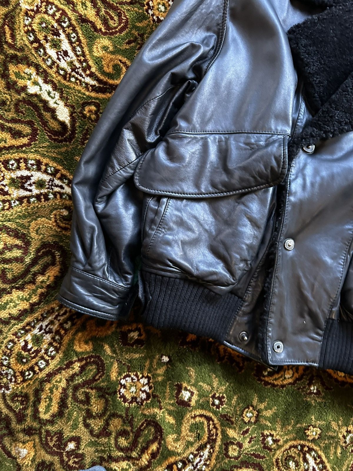 Iceberg Vintage Iceberg Black Leather Jacket Italy 1982/1983 Size US L / EU 52-54 / 3 - 3 Thumbnail