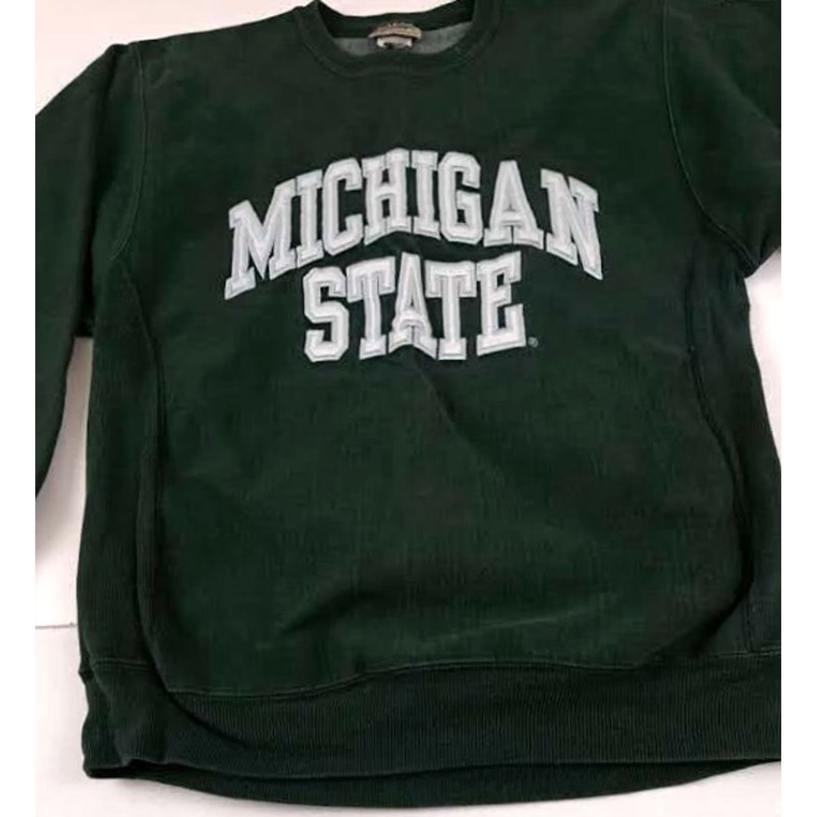 Vintage VINTAGE Michigan State Basketball Reverse Weave Sweatshirt Steve & Barry Unisex Adults M Green Pullover College Mens Size US M / EU 48-50 / 2 - 3 Thumbnail