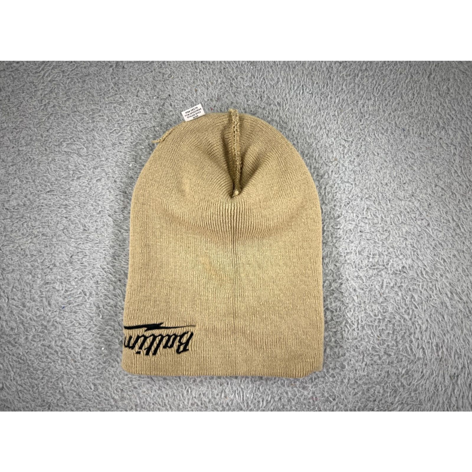 Vintage Baltimore Beanie Hat Adult One Size Beige Black 100% Acrylic Embroidered Beanie Logo Ski Casual Mens Size ONE SIZE - 4 Thumbnail
