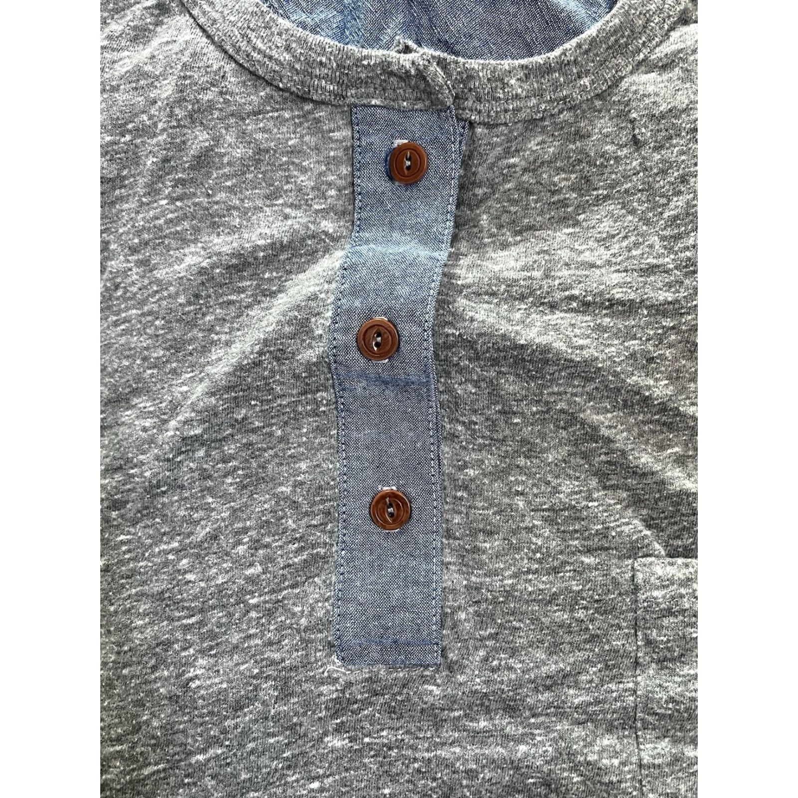 Vintage VINTAGE almond henley long sleeve shirt Mens XL gray USA 2010s California Henley pocket 31.5" long 24" across 27" sleeves EUC Size US XL / EU 56 / 4 - 2 Thumbnail