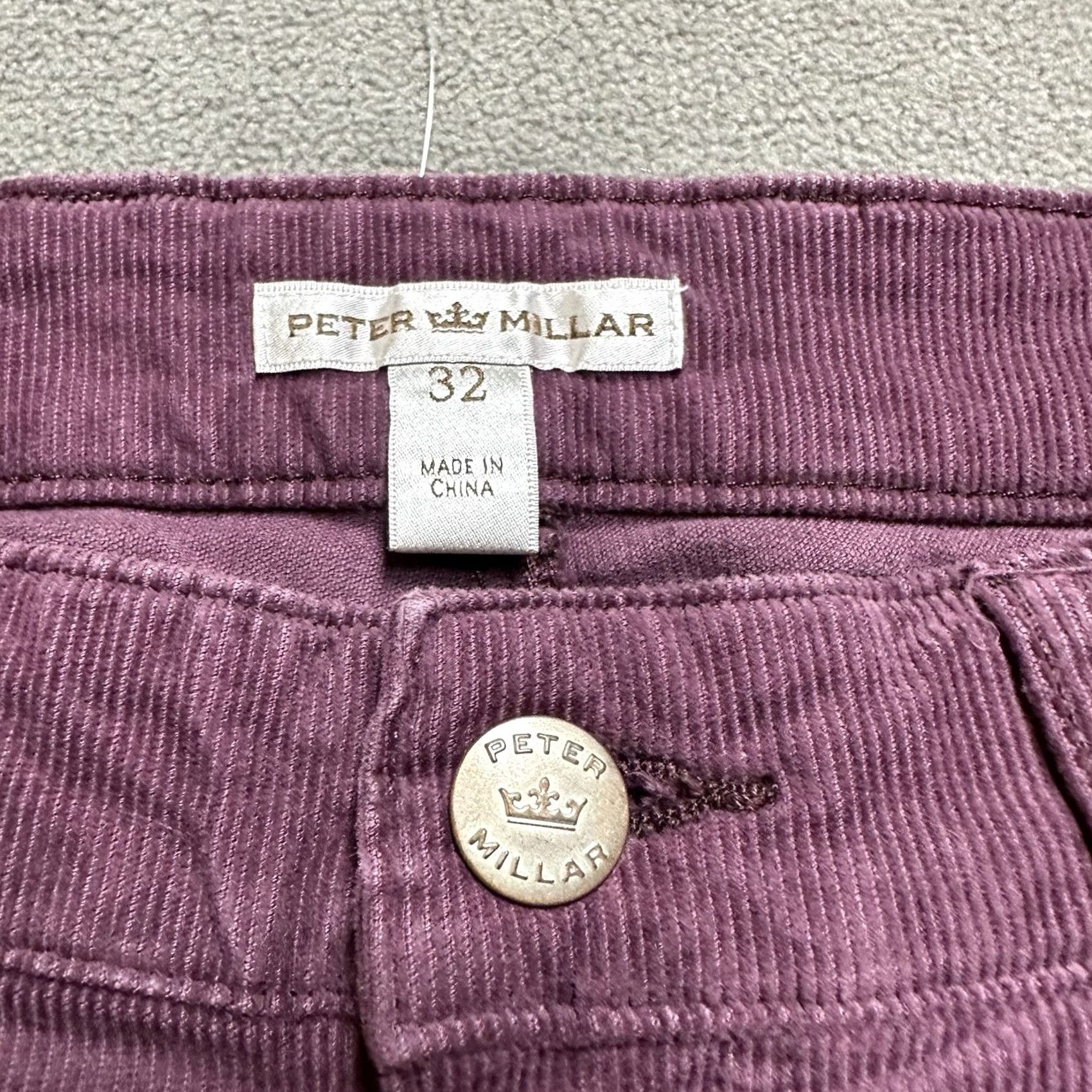 Peter Millar Peter Millar Pants Mens 32 Burgundy Red Corduroy 5-Pocket Straight Leg Casual Chino Cotton Draper Mens Size US 32 / EU 48 - 7 Thumbnail