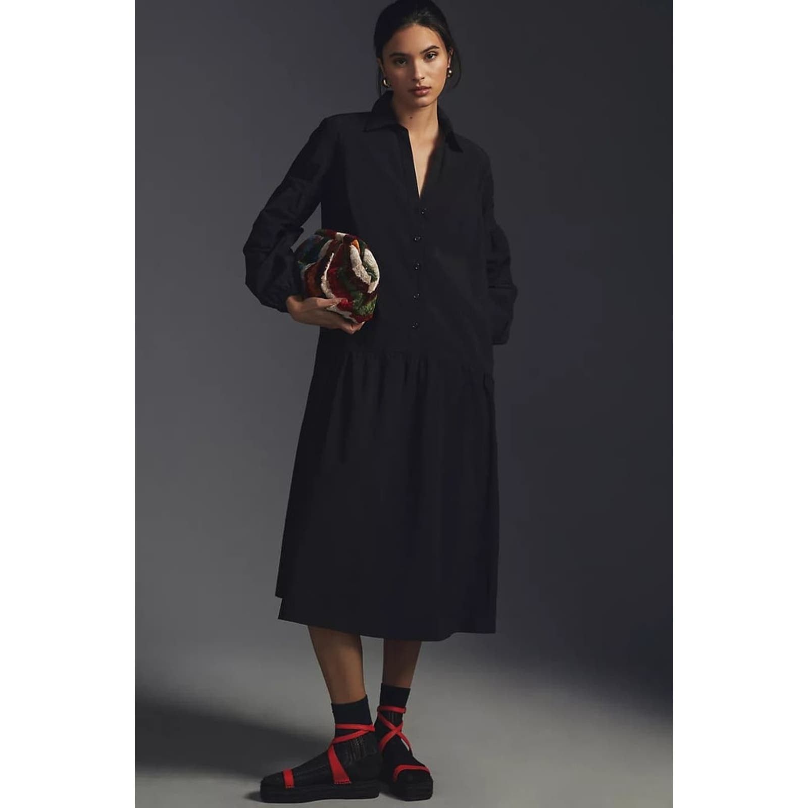 Anthropologie New Anthropologie MAEVE Button-Front Poplin Dress $160 XXS Size XXS / US 00 / IT 34 - 1 Thumbnail