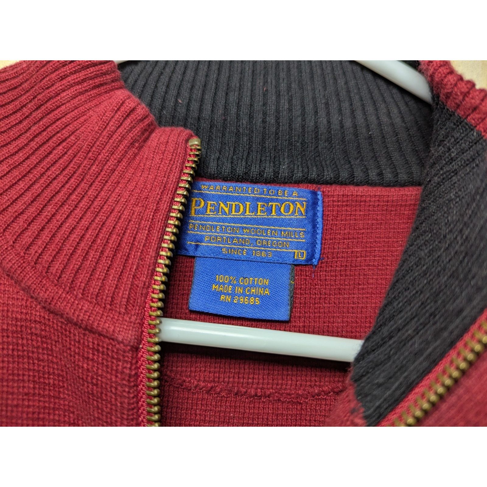 Pendleton Pendleton Men's Large Quarter Zip Pullover Sweater Cotton Size US L / EU 52-54 / 3 - 8 Thumbnail