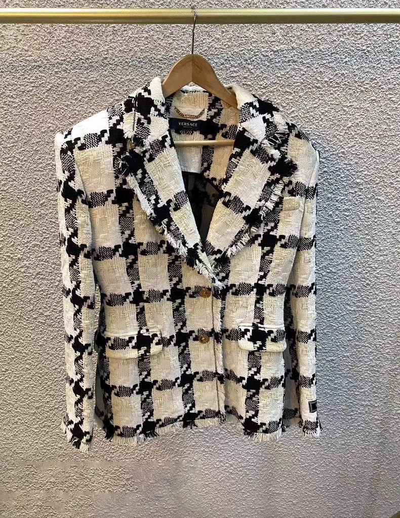 Versace Versace Houndstooth coat Size L / US 10 / IT 46 - 4 Thumbnail