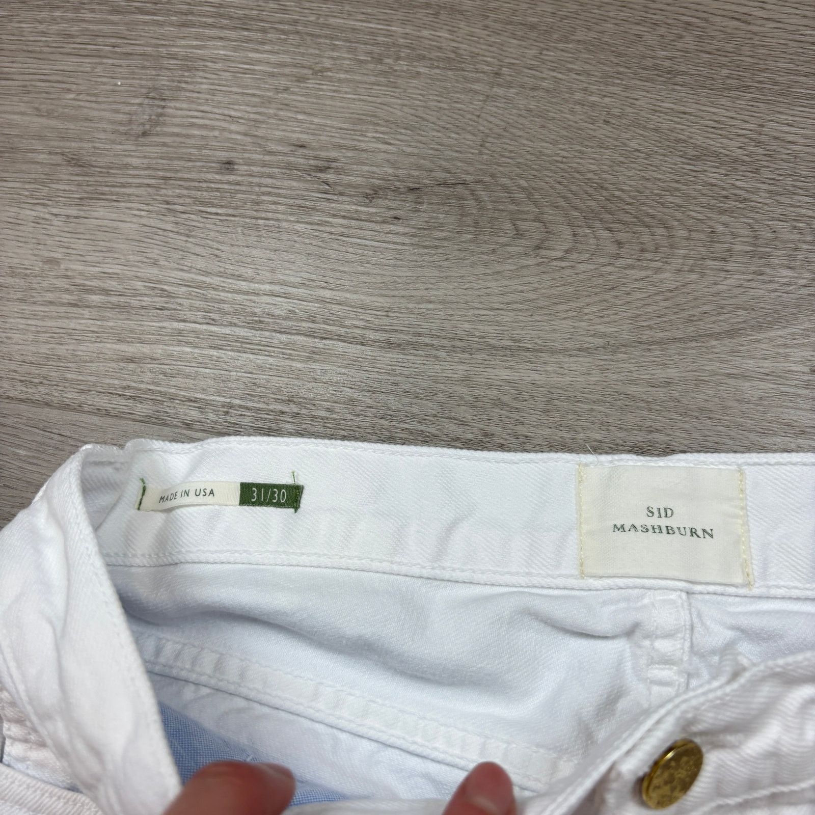 Sid Mashburn $175 Sid Mashburn Slim Straight Jean White Denim Men's 31x30 Size US 31 - 4 Thumbnail