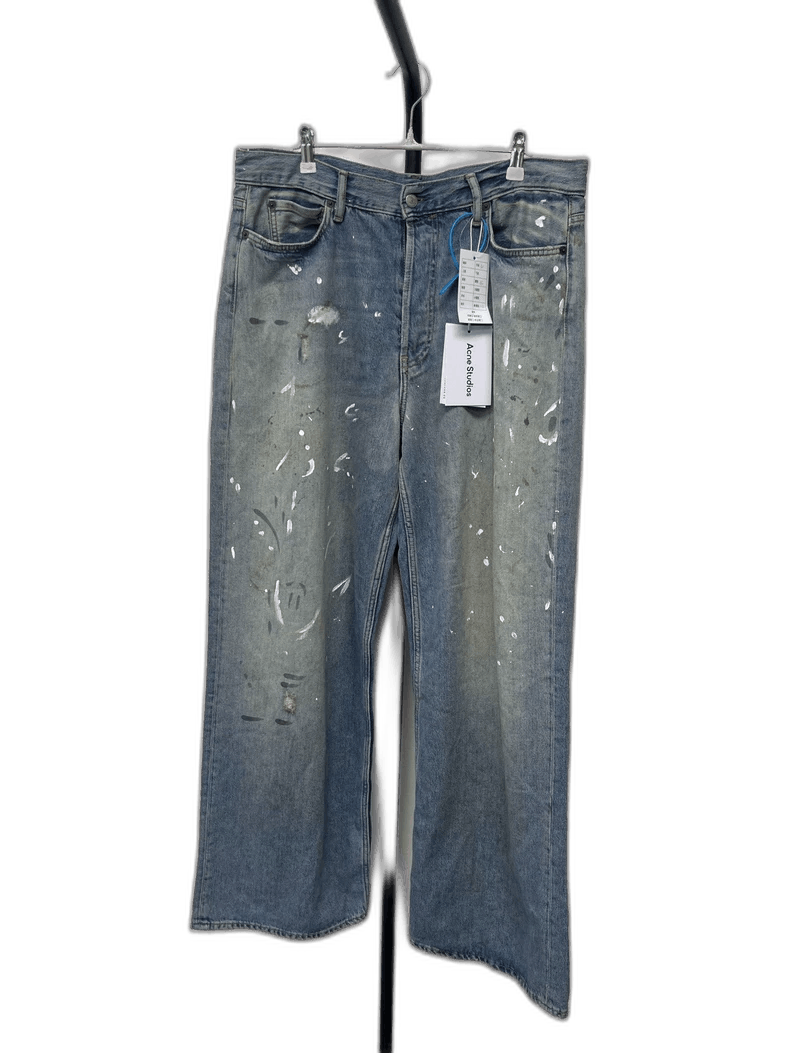 baggy low-rise wide-leg denim pants