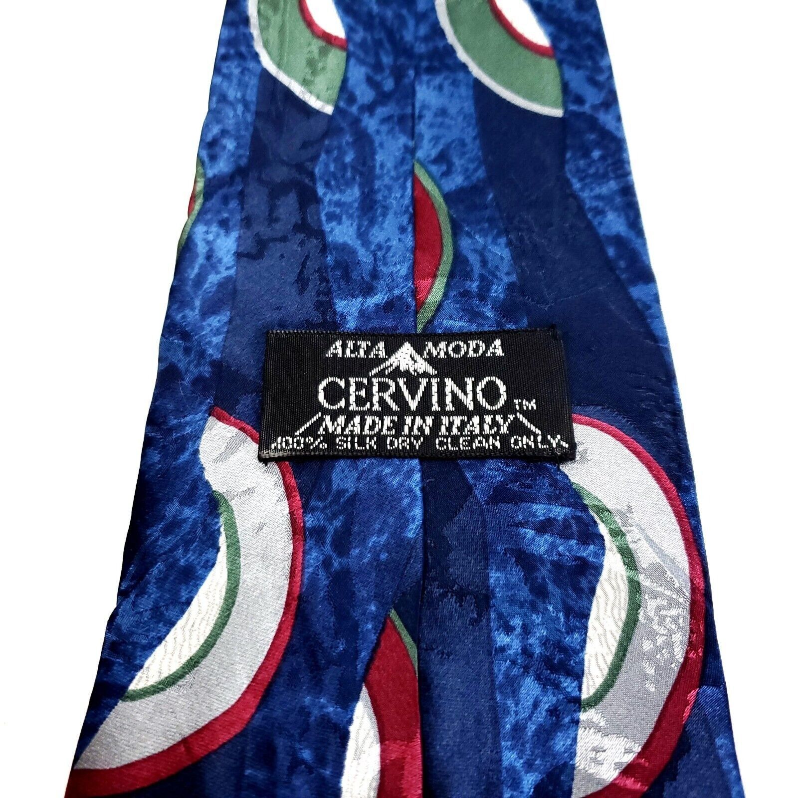 Vintage Cervino Alta Moda Silk Tie Italy Blue Abstract Print Size ONE SIZE - 3 Thumbnail