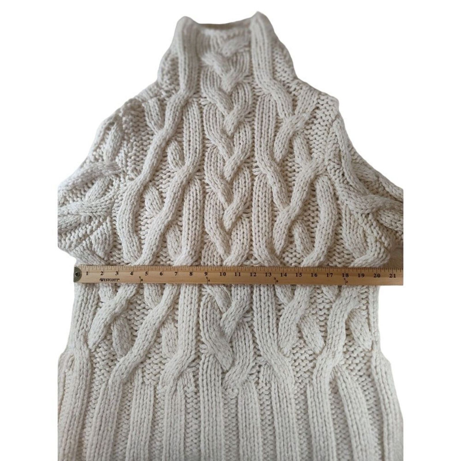 Zara Zara Super Chunky Cable Knit Sweater Ivory Medium mock Neck Size M / US 6-8 / IT 42-44 - 5 Thumbnail