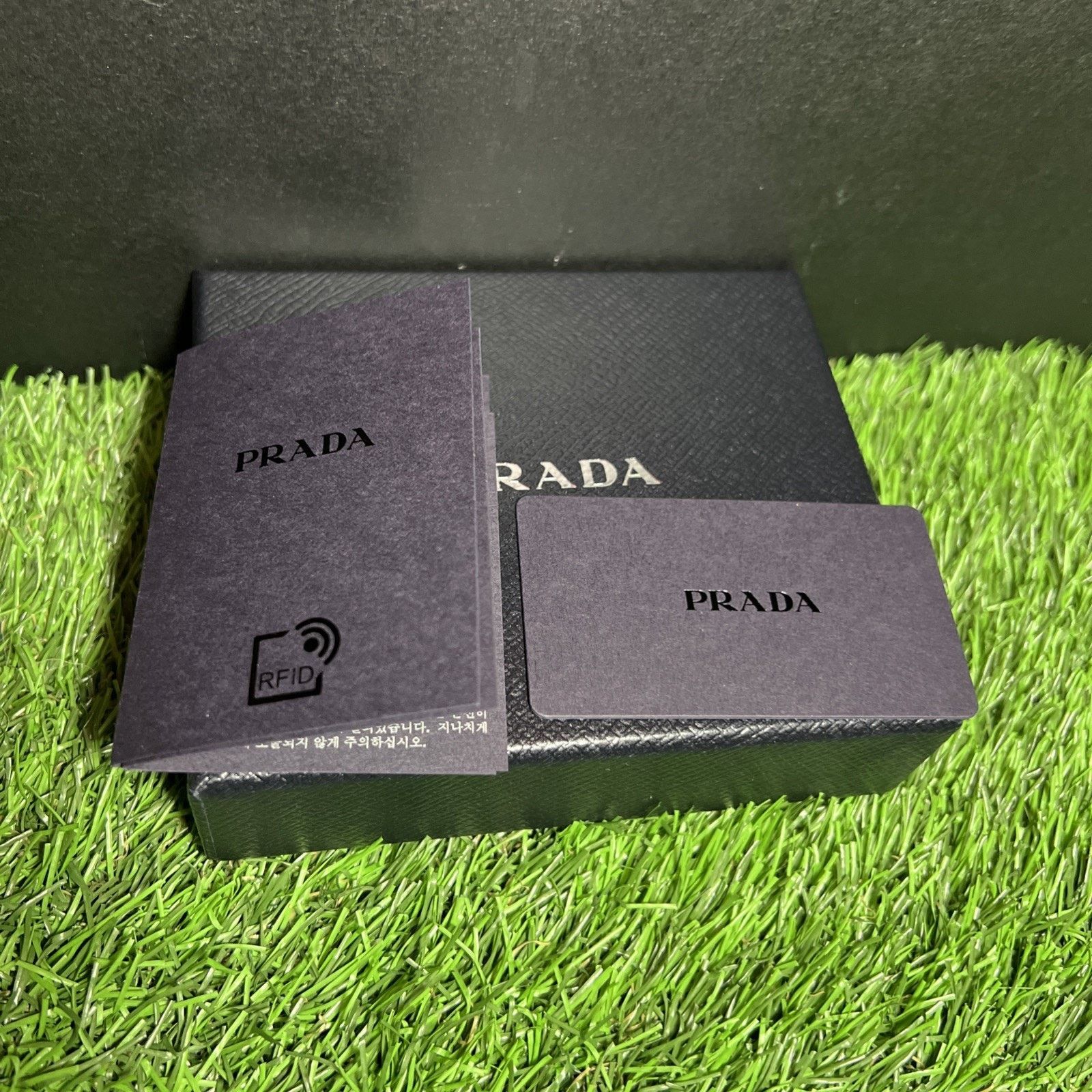 Prada Prada Vitello Micro Grain Leather Black Card Holder Wallet Size ONE SIZE - 7 Thumbnail