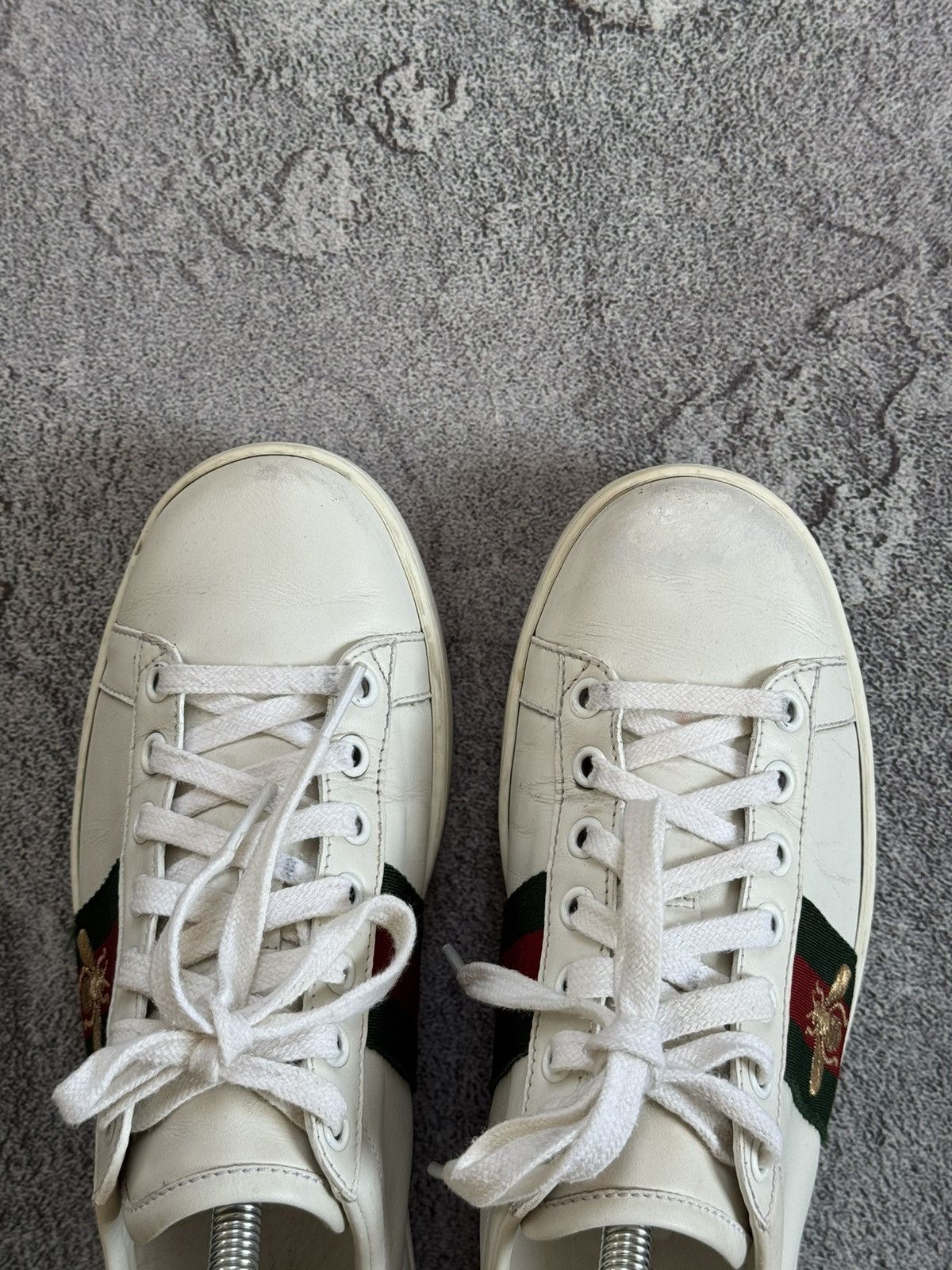 Designer × Gucci Gucci 36size white ACE leather low top sneakers shoes 431942 Size US 6 / IT 36 - 13 Thumbnail