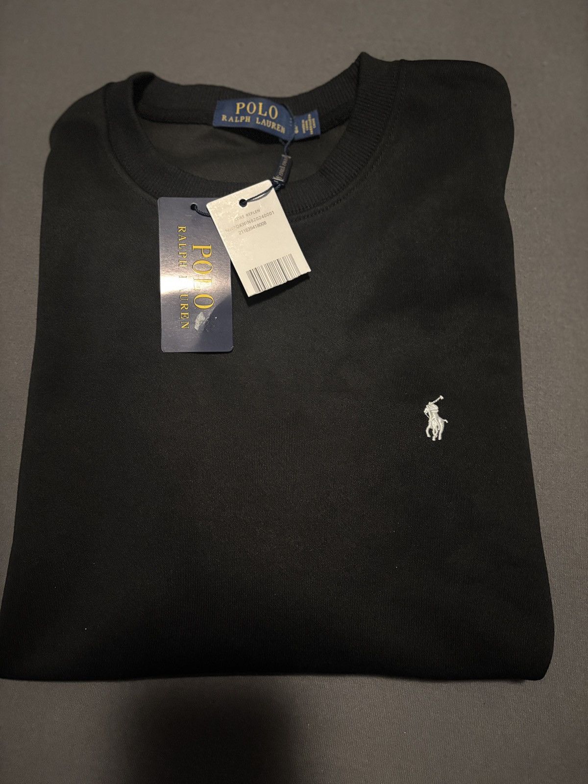 Polo Ralph Lauren Polo Ralph Lauren Black Crewneck L BNWT Unisex Size L / US 10 / IT 46 - 1 Thumbnail