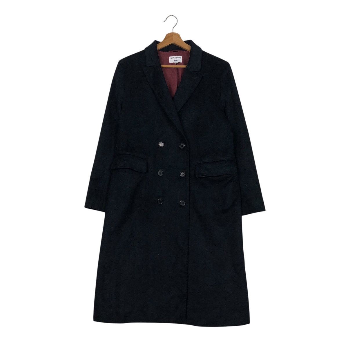 Japanese Brand 📌Rich Black Long Jacket Double Breast Ines De La Fressange Size US XL / EU 56 / 4 - 2 Thumbnail