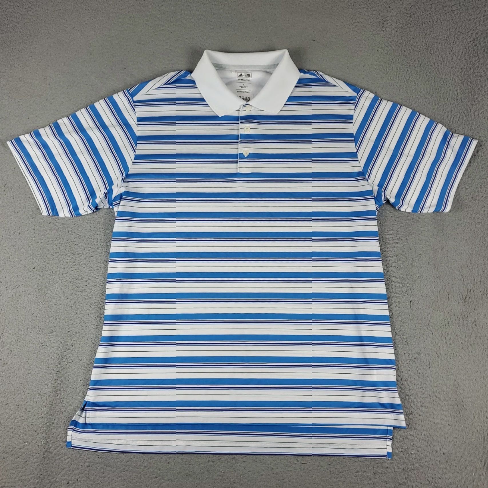 Adidas Adidas Polo Shirt Mens XL Blue Striped Casual Golf Short Sleeve Size US XL / EU 56 / 4 - 2 Thumbnail