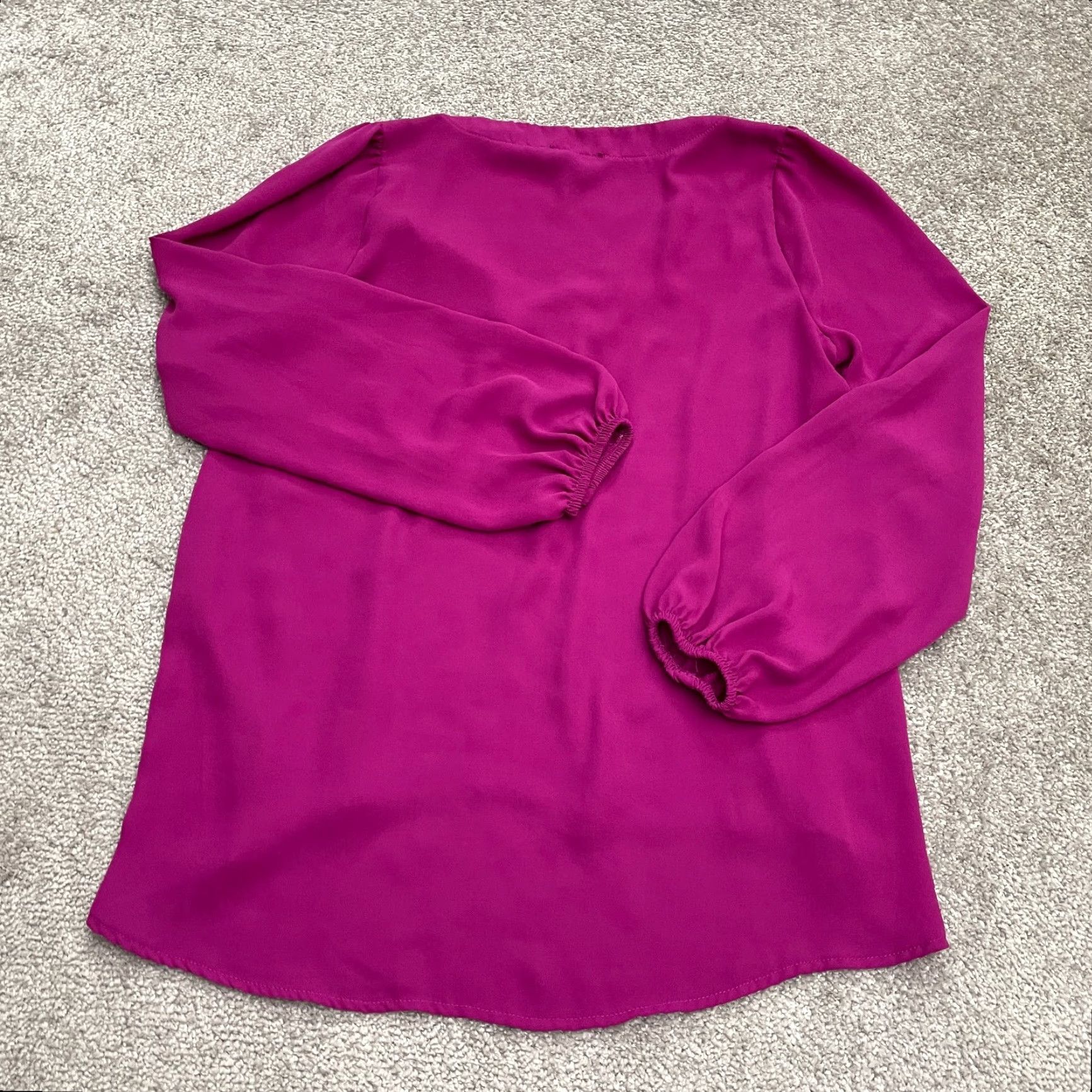 AQUA Aqua Blouse Tunic Womens XS Purple Solid V-Neck Long Sleeve Size XS / US 0-2 / IT 36-38 - 2 Thumbnail