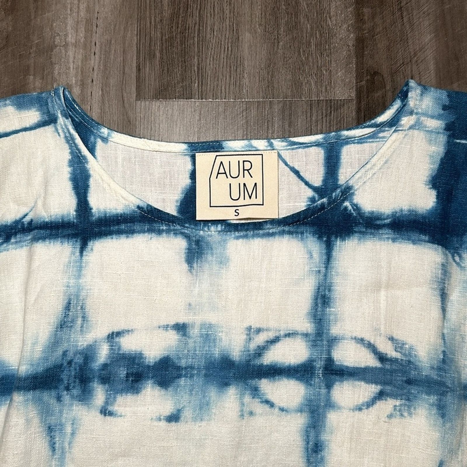 Other Aurum Indigo Tie-Dye Linen Wool Mini Dress - Small Size S / US 4 / IT 40 - 4 Thumbnail