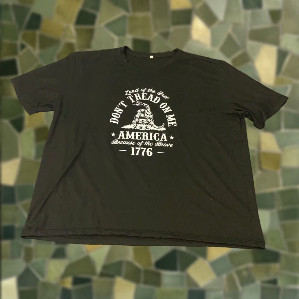 Vintage Dont Tread On Me Shirt Mens 2XL Black Snake USA Patriotic Tee Stretch Shirt Size US XXL / EU 58 / 5 - 1 Thumbnail