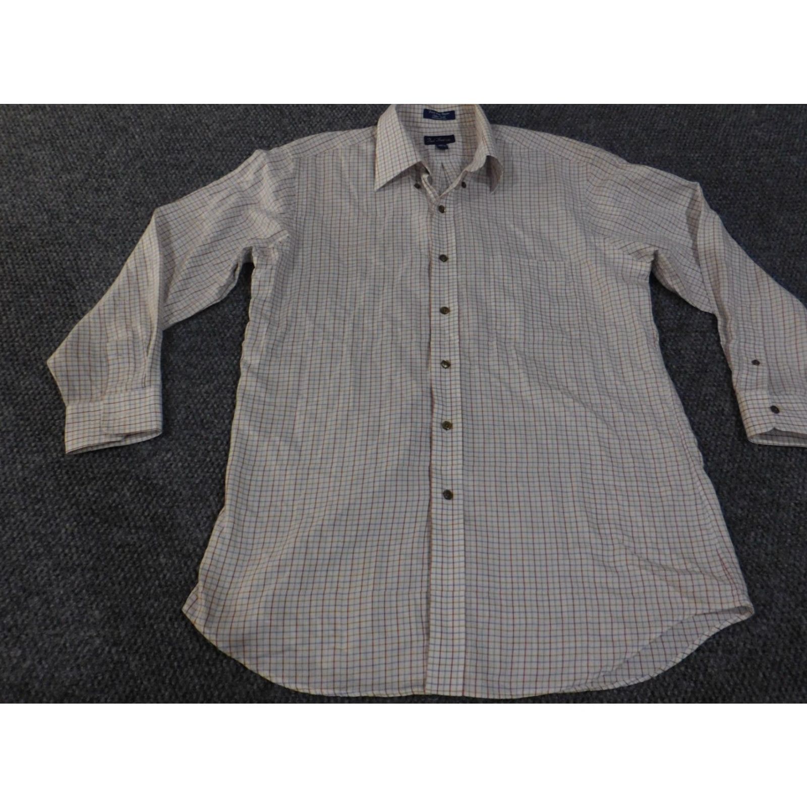Vintage Paul Fredrick Dress Shirt Mens 15.5 White Plaid Button-Down Collar Shirt Size 42R - 3 Thumbnail