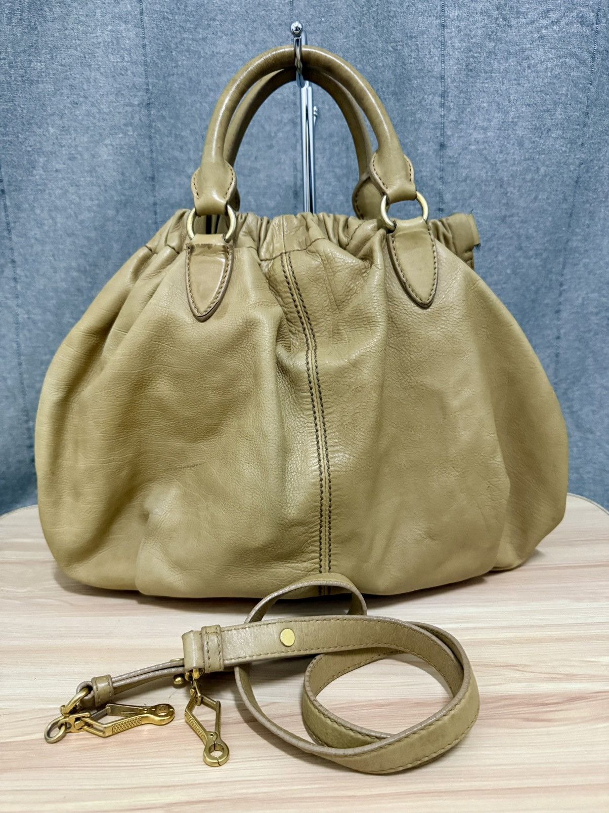 Miu Miu Vintage Miu Miu gathered leather 2-way Shoulder hand bag Size ONE SIZE - 7 Thumbnail