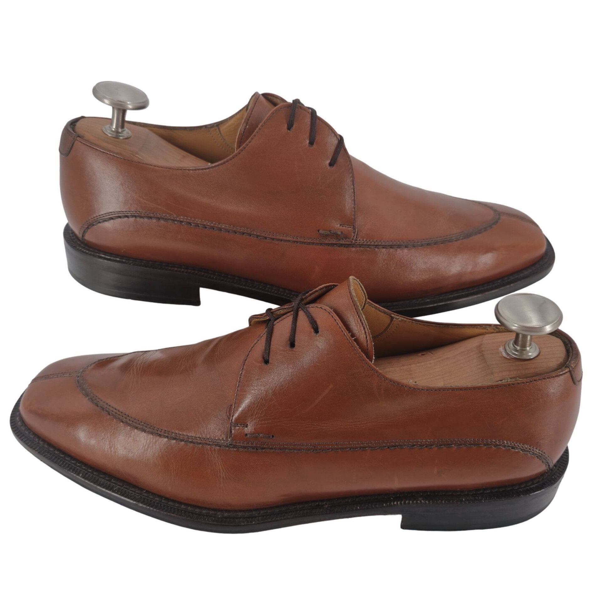 Mezlan Mezlan Spain Men 10 Brown Leather Dress Shoes Oxford Derby Size US 10 / EU 43 - 4 Thumbnail