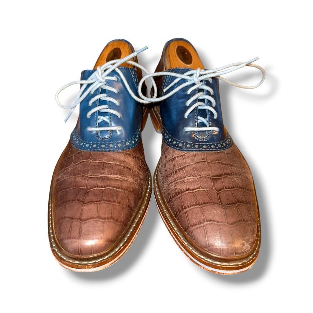 Cole Haan Navy & Brown Cole Haan Grand Os Oxford Dress Shoes Men’s Sz Size US 9.5 / EU 42-43 - 3 Thumbnail