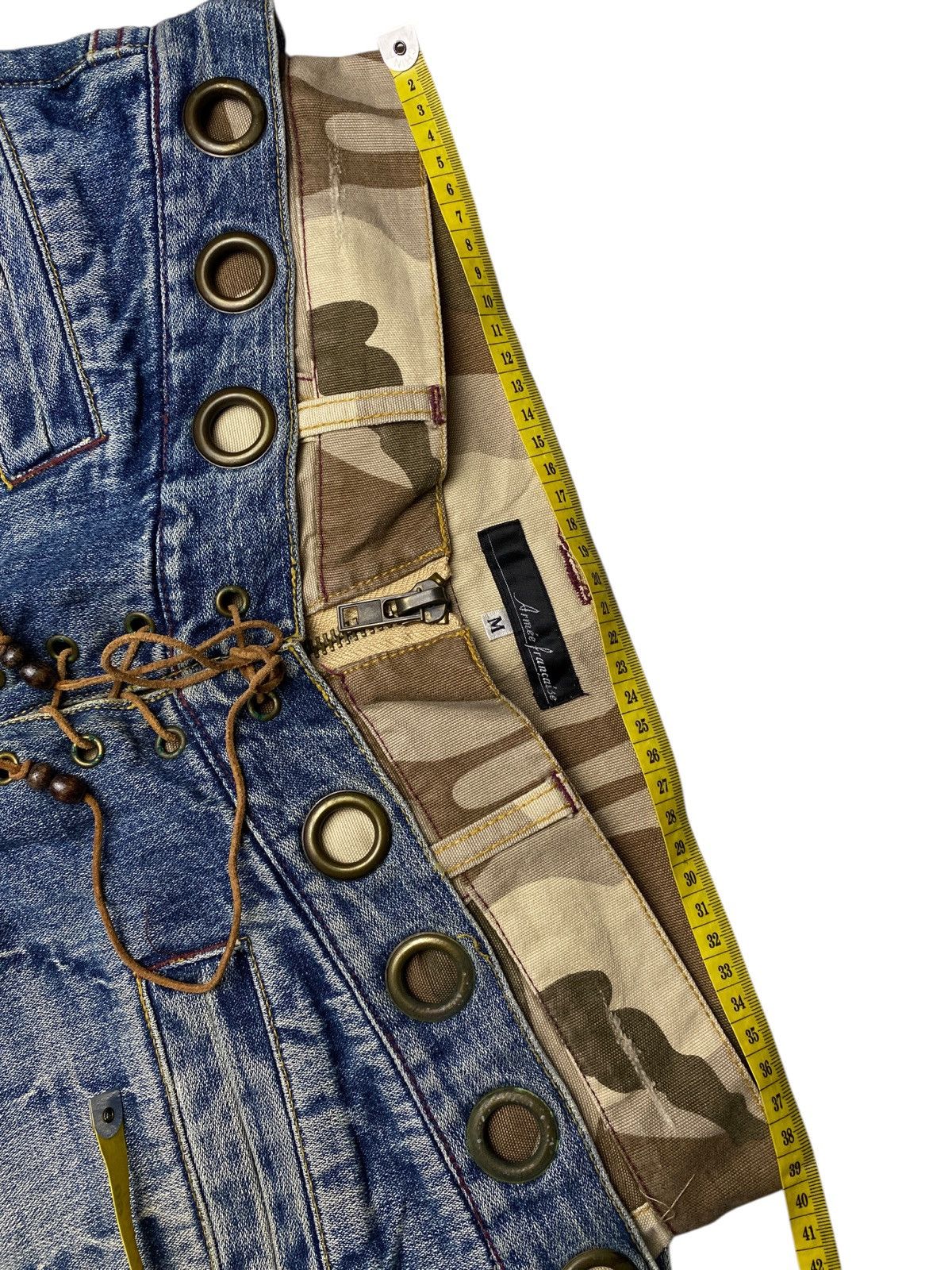 If Six Was Nine 2000's Armee Double Waist Laced Flared Jeans Size US 29 - 6 Thumbnail