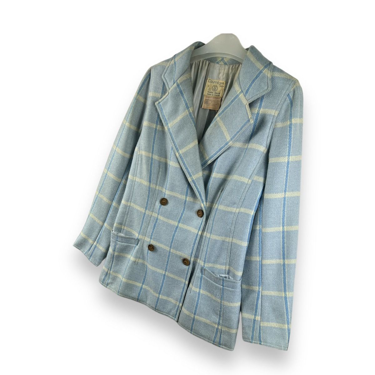 Andre Courreges 🔥 VINTAGE COURREGES MADE IN FRANCE WOOL DOUBLE BREASTED Size S / US 4 / IT 40 - 2 Thumbnail