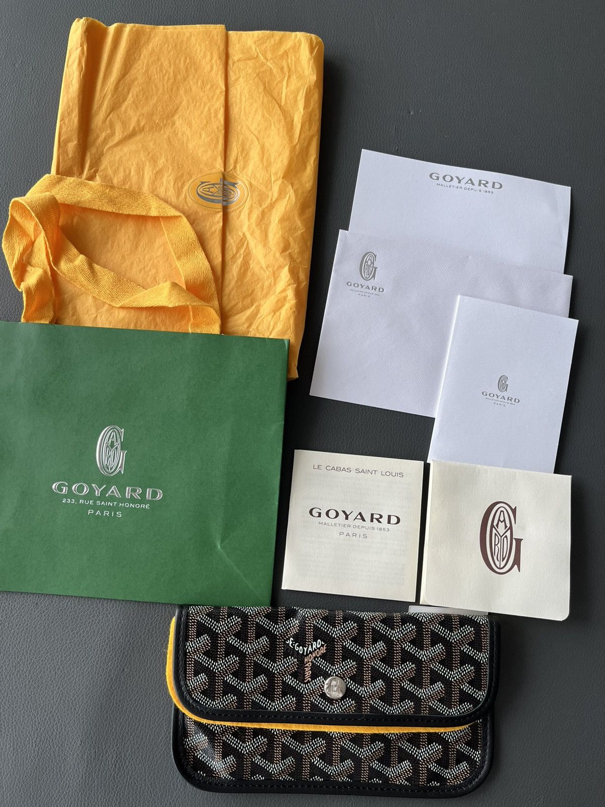 Goyard Iconic Giftable Goyard Logo Pouch Wallet Black Brand New Size ONE SIZE - 2 Thumbnail