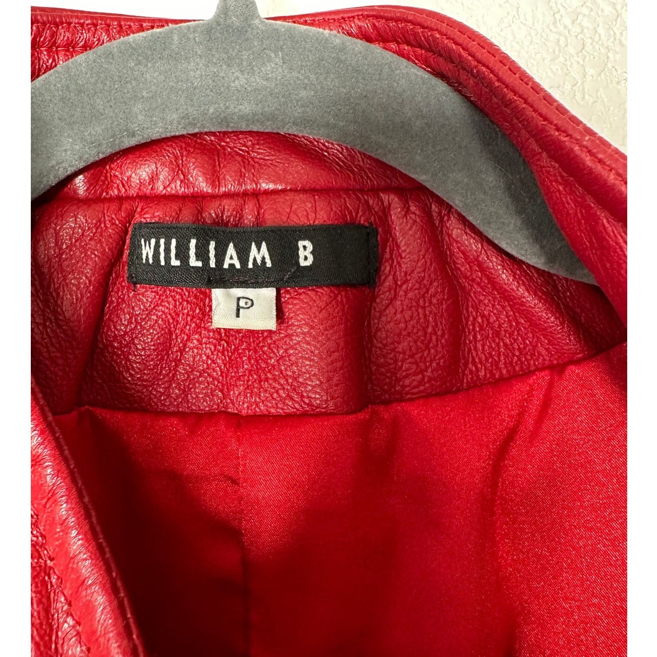 Other William B Red Leather Moto Jacket Front Zip Silk Lining S Size S / US 4 / IT 40 - 8 Thumbnail