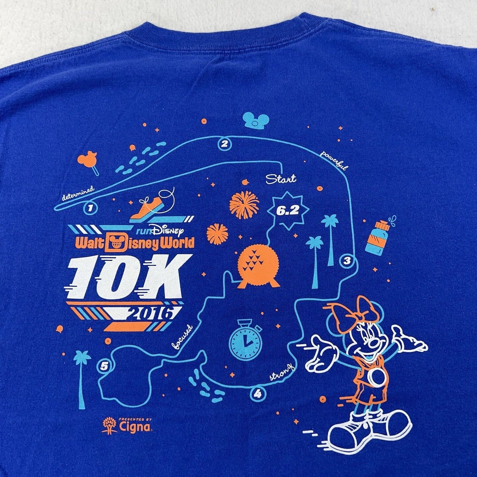 Hanes RunDisney Large Disney World 10K Race Blue Graphic T Shirt Size US L / EU 52-54 / 3 - 10 Thumbnail