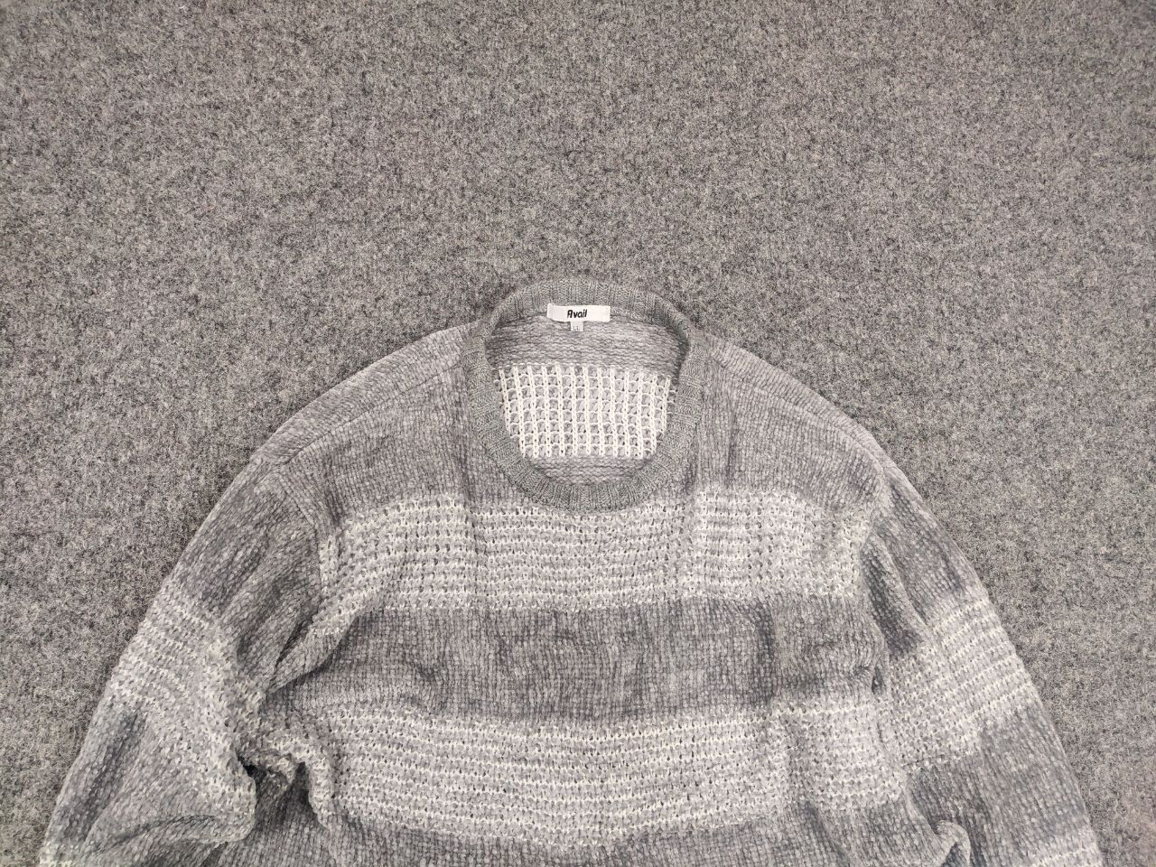 Japanese Brand Avail Japanese Design Vintage Gray Knit velours Sweater Size US L / EU 52-54 / 3 - 4 Thumbnail