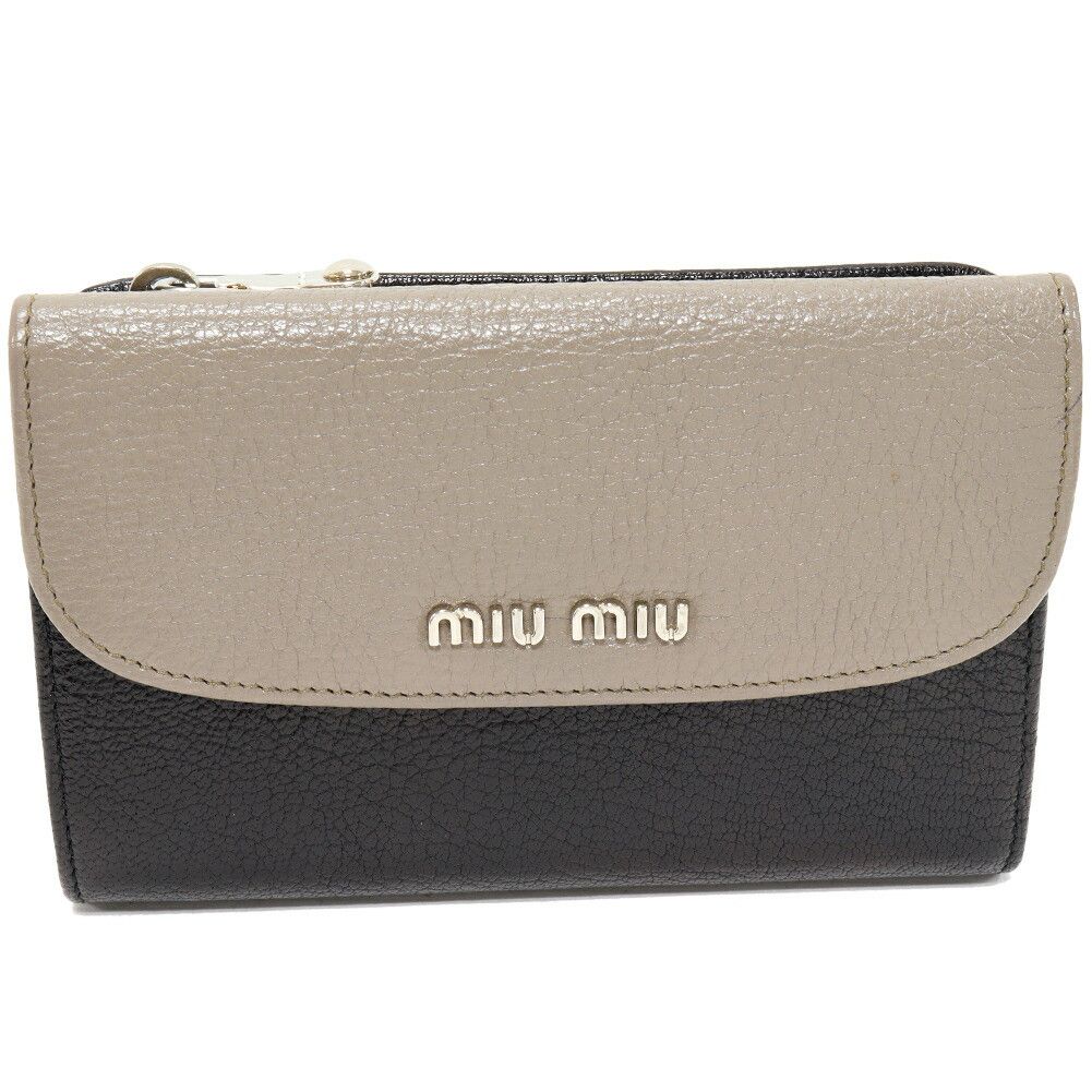 Miu Miu Miu Miu Miu Miu Madras Lamb Leather Wallet Leather Short Wallet 5M1225 DUTY FREE for USA Size ONE SIZE - 1 Thumbnail