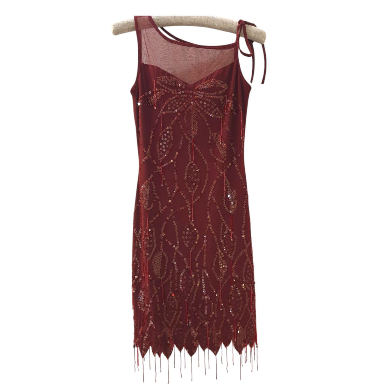 princess polly baby blue dress Women's Voux A-line Spaghetti Strap Sequin Mini Dress  XXS/XS/S/M/L/Customize Burgundy MEAN BLVD main image 0