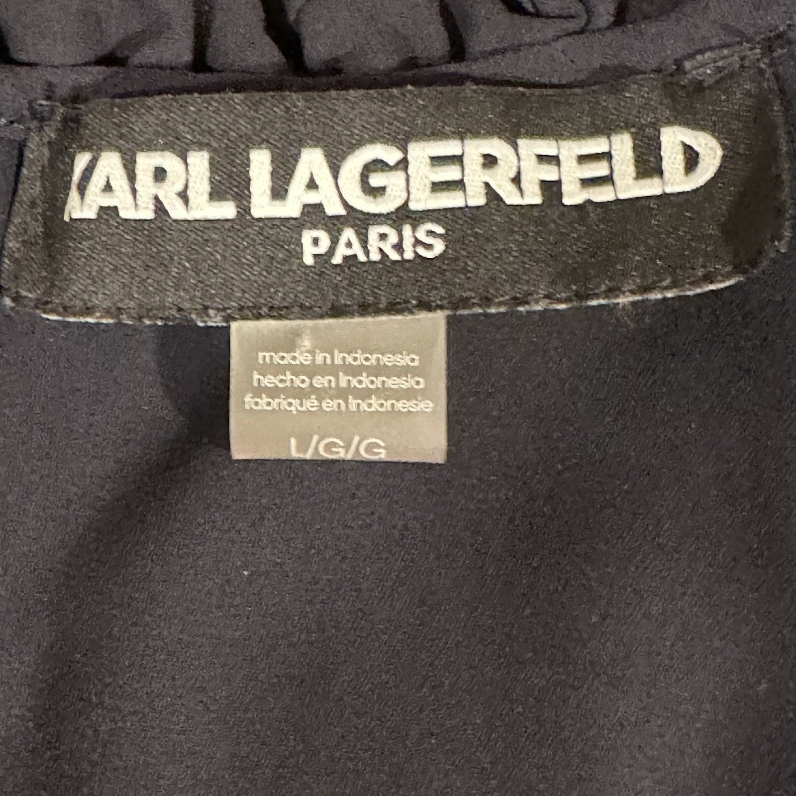 Karl Lagerfeld Karl Lagerfeld Paris L Navy Pearl Blouse Officecore Size L / US 10 / IT 46 - 8 Thumbnail